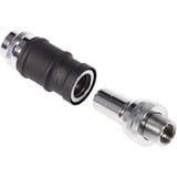 Alphacool ES Schnellverschluss BLH1A PushIn Set IG-IG con pressacavo, Connessione Nero (opaco)/cromo