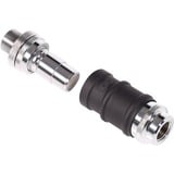Alphacool ES Schnellverschluss BLH1A PushIn Set IG-IG con pressacavo, Connessione Nero (opaco)/cromo