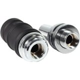 Alphacool ES Schnellverschluss BLH1A PushIn Set IG-IG con pressacavo, Connessione Nero (opaco)/cromo