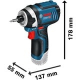Bosch GDR 12V-105 Professional 1/4" 2600 Giri/min 105 Nm Nero, Blu, Avvitatore blu/Nero, Chiave di impatto, Nero, Blu, 1/4", 2600 Giri/min, 105 Nm, AC