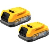 DEWALT Batteria Powerstack DCBP034E2, 18 Volt 1,7Ah, set da 2 giallo/Nero