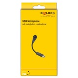 DeLOCK 66499 microfono Nero Microfono per notebook Nero, Microfono per notebook, -35 dB, 70 - 15000 Hz, 16 bit, 48 kHz, Unidirezionale