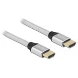 DeLOCK 85365 cavo HDMI 0,5 m HDMI tipo A (Standard) Argento argento, 0,5 m, HDMI tipo A (Standard), HDMI tipo A (Standard), Compatibilità 3D, 48 Gbit/s, Argento