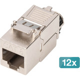 Digitus Modulo Keystone Cat. 8.1, schermato, 12 pezzi, Modulo di Keystone argento