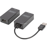 Digitus Set extender USB 1.1 CAT, 45 metri, Estensione USB Nero