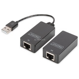 Digitus Set extender USB 1.1 CAT, 45 metri, Estensione USB Nero