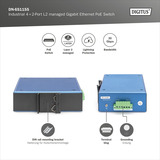 Digitus Switch Gigabit Ethernet industriale gestito L2 8+2 porte, Interruttore 