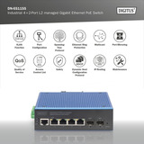 Digitus Switch Gigabit Ethernet industriale gestito L2 8+2 porte, Interruttore 