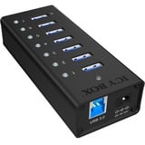 ICY BOX IB-AC618 USB 3.2 Gen 1 (3.1 Gen 1) Type-B 5000 Mbit/s Nero, Hub USB USB 3.2 Gen 1 (3.1 Gen 1) Type-B, USB 3.2 Gen 1 (3.1 Gen 1) Type-A, 5000 Mbit/s, Nero, Alluminio, HDD, Potenza
