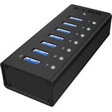 ICY BOX IB-AC618 USB 3.2 Gen 1 (3.1 Gen 1) Type-B 5000 Mbit/s Nero, Hub USB USB 3.2 Gen 1 (3.1 Gen 1) Type-B, USB 3.2 Gen 1 (3.1 Gen 1) Type-A, 5000 Mbit/s, Nero, Alluminio, HDD, Potenza