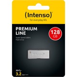 Intenso Premium Line unità flash USB 128 GB USB tipo A 3.2 Gen 1 (3.1 Gen 1) Acciaio inossidabile argento, 128 GB, USB tipo A, 3.2 Gen 1 (3.1 Gen 1), 100 MB/s, Senza coperchio, Acciaio inossidabile