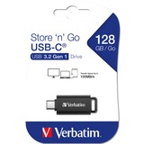 Verbatim Store 'n' Go unità flash USB 128 GB USB tipo-C 3.2 Gen 1 (3.1 Gen 1) Nero, Chiavetta USB Nero/grigio, 128 GB, USB tipo-C, 3.2 Gen 1 (3.1 Gen 1), Lamina di scorrimento, 4 g, Nero