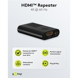 goobay Amplificatore di segnale HDMI 4K @ 60Hz, Estensione HDMI Nero