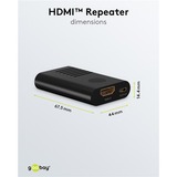 goobay Amplificatore di segnale HDMI 4K @ 60Hz, Estensione HDMI Nero