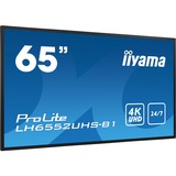 iiyama LH6552UHS-B1 visualizzatore di messaggi Pannello piatto per segnaletica digitale 163,8 cm (64.5") IPS 500 cd/m² 4K Ultra HD Nero Processore integrato Android 8.0 24/7 Nero, Pannello piatto per segnaletica digitale, 163,8 cm (64.5"), IPS, 3840 x 2160 Pixel, 24/7