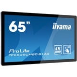 iiyama TF6539UHSC-B1AG visualizzatore di messaggi Pannello piatto interattivo 165,1 cm (65") LCD 500 cd/m² 4K Ultra HD Nero Touch screen Nero, Pannello piatto interattivo, 165,1 cm (65"), LCD, 3840 x 2160 Pixel