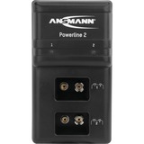Ansmann Powerline 2 Nero, Nero, Caricabatteria per interni, 230 V, 50 Hz, 10 V, 0,075 A