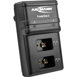 Ansmann Powerline 2, Caricabatterie Nero, Nero, Caricabatteria per interni, 230 V, 50 Hz, 10 V, 0,075 A