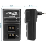 Ansmann Powerline 2, Caricabatterie Nero, Nero, Caricabatteria per interni, 230 V, 50 Hz, 10 V, 0,075 A