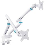 Digitus Supporto per monitor design doppio, 2x 35", 2x 10 kg, Base per monitor bianco
