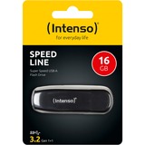 Intenso Speed Line unità flash USB 16 GB USB tipo A 3.2 Gen 1 (3.1 Gen 1) Nero Nero, 16 GB, USB tipo A, 3.2 Gen 1 (3.1 Gen 1), 70 MB/s, Cuffia, Nero