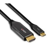 Lindy 43368 adattatore grafico USB 7680 x 4320 Pixel Nero, Cavo Nero, 2.0/3.2 Gen 2 (3.1 Gen 2), USB tipo-C, Uscita HDMI, 7680 x 4320 Pixel
