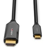 Lindy 43368 adattatore grafico USB 7680 x 4320 Pixel Nero, Cavo Nero, 2.0/3.2 Gen 2 (3.1 Gen 2), USB tipo-C, Uscita HDMI, 7680 x 4320 Pixel