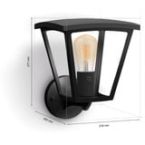 Philips Hue Hue White Inara Outdoor Lampada da Parete, Luce LED Nero