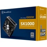 SilverStone SX1000 alimentatore per computer 1000 W 24-pin ATX SFX-L Nero Nero, 1000 W, 90 - 264 V, 47 - 63 Hz, Attivo, 125 W, 999,6 W