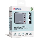 Verbatim GNC-100 Universale Nero, Grigio AC Ricarica rapida Interno, Caricabatterie grigio, Interno, AC, 20 V, Nero, Grigio