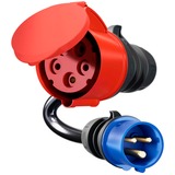 go-e Adattatore per Gemini flex 22 kW, CEE rosso trifase 32A > CEE blu 16A Nero