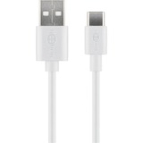 goobay 45563 cavo USB 1 m USB 2.0 USB A USB C Bianco bianco, 1 m, USB A, USB C, USB 2.0, 480 Mbit/s, Bianco