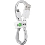 goobay 45563 cavo USB 1 m USB 2.0 USB A USB C Bianco bianco, 1 m, USB A, USB C, USB 2.0, 480 Mbit/s, Bianco