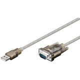 goobay USB - RS-232, OHL cavo seriale 1,5 m USB tipo A DB-9 trasparente, OHL, 1,5 m, USB tipo A, DB-9, Maschio, Maschio, RoHS