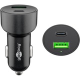 goobay caricatore rapido auto doppio USB USB-C PD (Power Delivery), Caricabatterie Nero