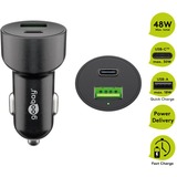goobay caricatore rapido auto doppio USB USB-C PD (Power Delivery), Caricabatterie Nero