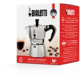 Bialetti Moka Express 3 Tazze argento, 0,2 L, Alluminio, Nero, 3 tazze, Alluminio, Moka Express, CE