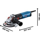 Bosch GWS 17-150 S smerigliatrice angolare 15 cm 9700 Giri/min 1700 W 2,2 kg blu/Nero, 9700 Giri/min, 15 cm, AC, 2,2 kg, Motore senza spazzole