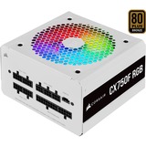 Corsair CX Series CX750F RGB alimentatore per computer 750 W 24-pin ATX ATX Bianco, Alimentatore PC bianco, 750 W, 100 - 240 V, 47 - 63 Hz, 10 - 5 A, 24-pin ATX, PC