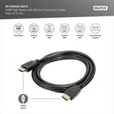 Digitus Cavo HDMI High Speed con Ethernet, confezione da 10 Nero