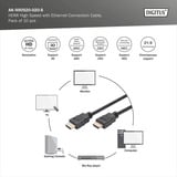 Digitus Cavo HDMI High Speed con Ethernet, confezione da 10 Nero
