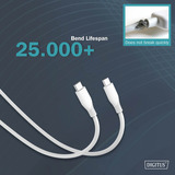 Digitus Cavo di collegamento in silicone USB 2.0 USB-C > USB-C bianco