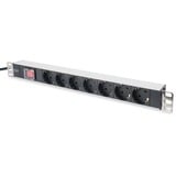 Digitus DN-95402 prolunghe e multiple 2 m 7 presa(e) AC Nero, Ciabatta Nero, 2 m, 7 presa(e) AC, Alluminio, Nero, 250 V, 50 - 60 Hz