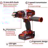 EINHELL TE-CD 18/48 Li, 4513935, Cordless Nero