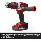 EINHELL Trapano avvitatore a percussione a batteria Power X-Change TE-CD 18/48 Li, 18Volt, Cordless Nero