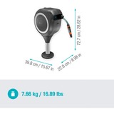 GARDENA Avvolgitubo per terrazza RollUp S, 15 metri grigio/Bianco