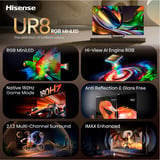 Hisense 65UR8DS RGB MiniLED, Televisore LED Nero/grigio scuro