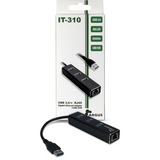 Inter-Tech ARGUS IT-310 USB 3.2 Gen 1 (3.1 Gen 1) Type-A 1000 Mbit/s Nero USB 3.2 Gen 1 (3.1 Gen 1) Type-A, RJ-45, USB 3.2 Gen 1 (3.1 Gen 1) Type-A, 1000 Mbit/s, Nero, Alluminio, Gigabit Ethernet