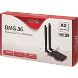 Inter-Tech DMG-36 Interno WLAN / Bluetooth 5400 Mbit/s Interno, Wireless, PCI Express, WLAN / Bluetooth, 5400 Mbit/s, Nero, Argento