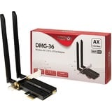 Inter-Tech DMG-36 Interno WLAN / Bluetooth 5400 Mbit/s, Adattatore Wi-Fi Interno, Wireless, PCI Express, WLAN / Bluetooth, 5400 Mbit/s, Nero, Argento